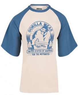 Gorilla Wear Pánské tričko Oversized Logan béžová/modrá