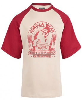 Gorilla Wear Pánské tričko Oversized Logan béžová/červená