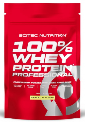 Scitec 100% Whey Protein Professional 500 g - jahoda/bílá čokoláda VÝPRODEJ (POŠK. OBAL)