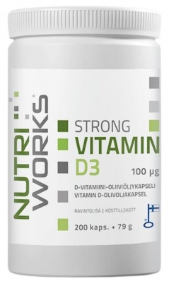 NutriWorks Strong Vitamin D3 2000iu 200 kapslí