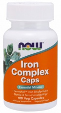 Now Foods Iron Complex Caps (železo) 100 rostlinných kapslí