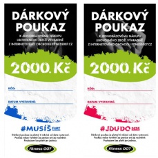 Elektronický dárkový poukaz Fitness007 2000 Kč