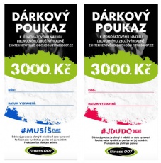 Elektronický dárkový poukaz Fitness007 3000 Kč