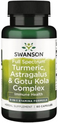 Swanson Full Spectrum Turmeric, Astragalus & Gotu Kola Complex 60 kapslí PROŠLÉ DMT (1/2023)