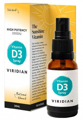 Viridian Vitamin D3 2000 IU Spray 20 ml