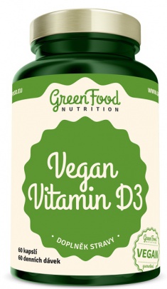 GreenFood Vegan Vitamin D3 60 kapslí PROŠLÉ DMT (4. 1. 2023)