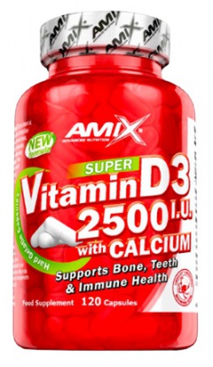 Amix Vitamin D3 2500 I.U. s vápníkem 120 kapslí