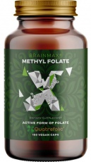 Brainmax Methyl Folate Kyselina listová v aktivní formě 400 mcg 100 rostlinných kapslí