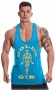 Gold's Gym Pánské tílko Stringer Joe Premium GGVST003 tyrkysová/žlutá