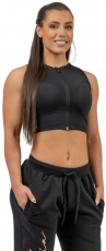 Nebbia Intense Dámský Crop top s vysokou podporou Mesh 842 černý