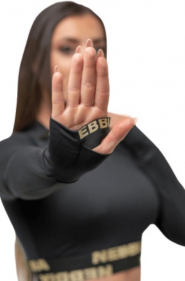 Nebbia Intense Dámský Crop top s dlouhým rukávem 839 gold