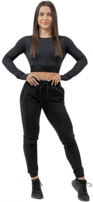 Nebbia Intense Dámský Crop top s dlouhým rukávem 839 černý