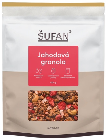 Šufan granola 400 g - jahodová