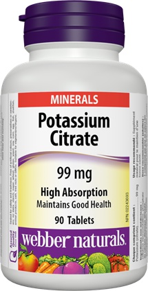 Levně Webber Naturals Potassium Citrate (draslík) 90 tablet