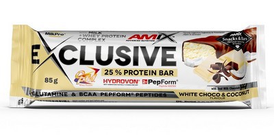 AMIX Exclusive Protein Bar, 85 g Příchuť: Bílá čokoláda/Kokos