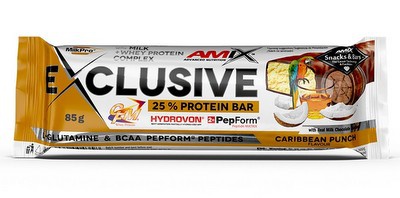 AMIX Exclusive Protein Bar, 85 g Příchuť: Karibský punč
