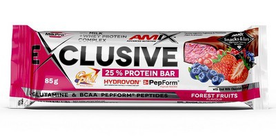 AMIX Exclusive Protein Bar, 85 g Příchuť: Lesní ovoce