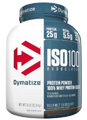 Dymatize Iso 100 Hydrolyzed Whey Protein Isolate 2264 g - čokoláda/arašídové máslo