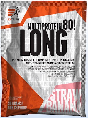 Extrifit Long 80 Multiprotein vzorek 30g - jahoda/banán