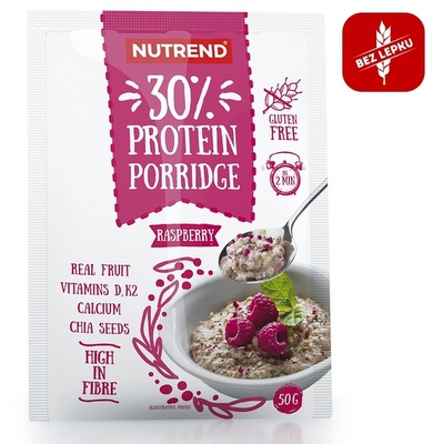 Kaše Nutrend Protein Porridge - s malinou, 50g