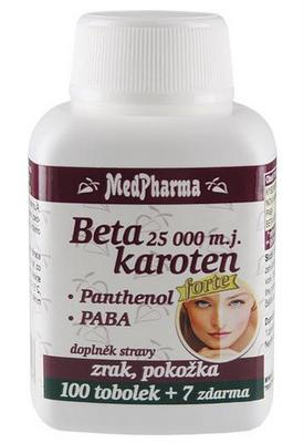 Levně MedPharma Beta karoten 25 000 m.j. + Panthenol + PABA 107 kapslí