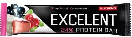 Proteinová tyčinka Nutrend - Excelent, černý rybíz s brusinkami, 85 g