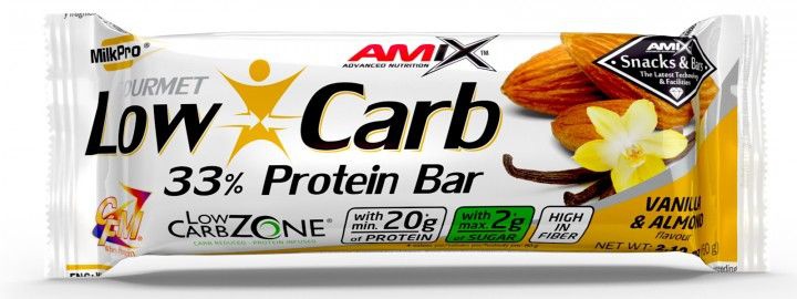 Levně Amix Nutrition Amix Low Carb 33% Protein bar 60g - vanilka s mandlí