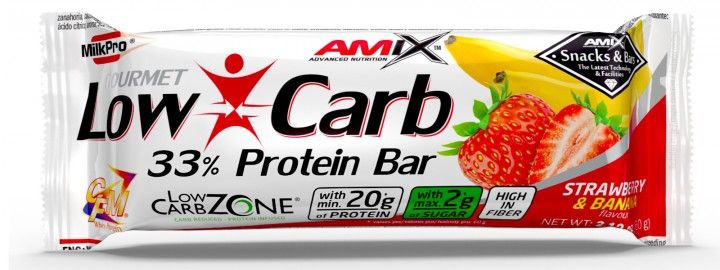 Levně Amix Nutrition Amix Low Carb 33% Protein bar 60g - jahoda/banán