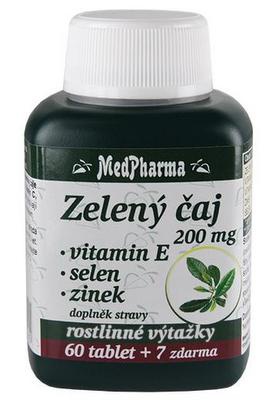 Levně MedPharma Zelený čaj 200 mg + vitamín E + selen + zinek 67 tablet