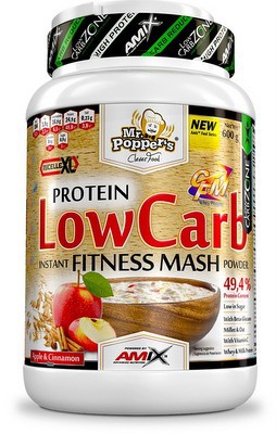 AMIX Mr.Poppers - Low Carb Fitness Mash, 600 g Příchuť: Jahoda/Vanilka