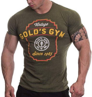 Levně Golds Gym Gold's Gym pánské tričko GGTS066 Vintage Army - S