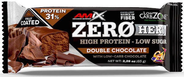 Levně Amix Nutrition Amix Zero Hero 31% Protein bar 65g - Double Chocolate