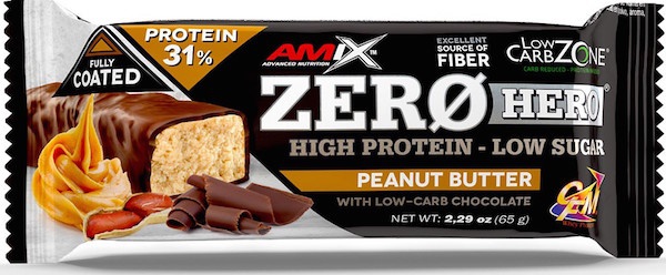 AMIX Zero Hero 31%, proteinová tyčinka, 65 g Příchuť: Arašídové máslo