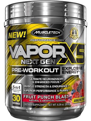 Levně Muscletech VAPOR X5 Next Gen Pre-Workout 232 g - ovocný punč