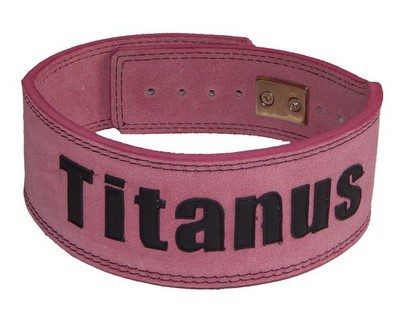 Titánus fitness opasek s pákovou přezkou růžový - L