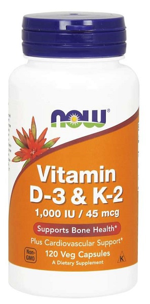 Levně Now Foods Vitamin D3 a K2 120 kapslí