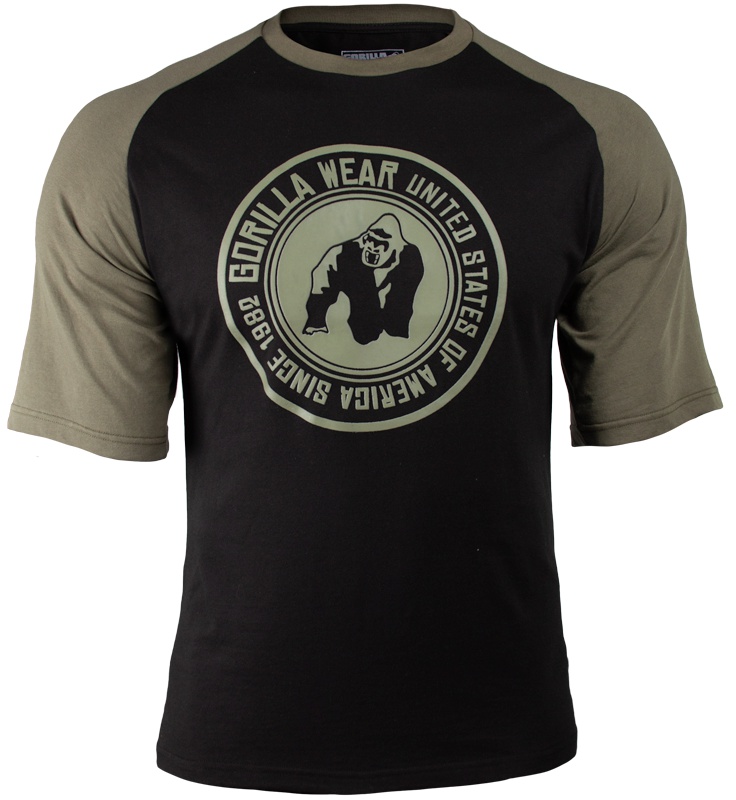 Levně Gorilla Wear Pánské tričko Texas T-shirt Black/Army Green - M