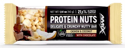 AMIX Protein Nuts Bar, 40 g Příchuť: Kešu/Kokos