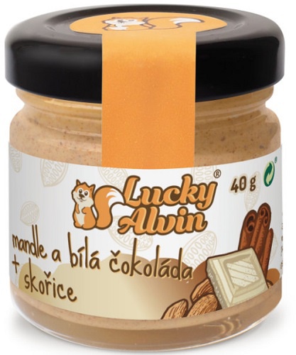 Levně Lucky Alvin Mandle a bílá čokoláda + skořice 40 g