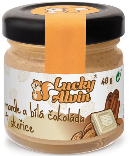 Lucky Alvin Mini edice 40 g - Mandle/ bílá čokoláda/ skořice