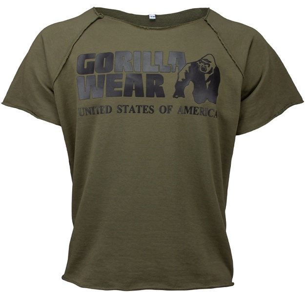 Gorilla Wear Pánské tričko s krátkým rukávem Classic Work Out Top Army Green - XXL/XXXL