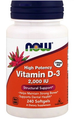 Now Foods Vitamin D3 2000 IU 240 kapslí