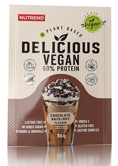 Nutrend Delicious Vegan Protein 30 g - Čokoláda/lískový ořech