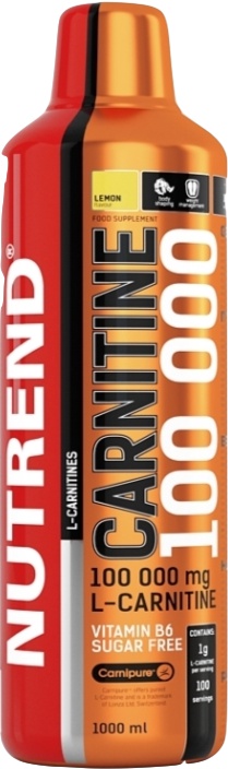 Nutrend Carnitine 100000 1000 ml - citron + Synephrine 60 kapslí ZDARMA