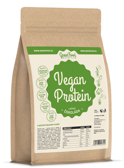 Levně Greenfood Vegan protein 750g - čokoláda