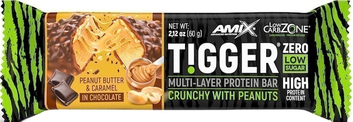 AMIX TIGGER Zero Bar 60 g Příchuť: Arašídové máslo/Karamel