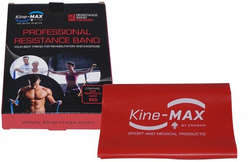 Levně Kine-MAX Professional Resistance band Kit posilovací guma - Level 2 červená