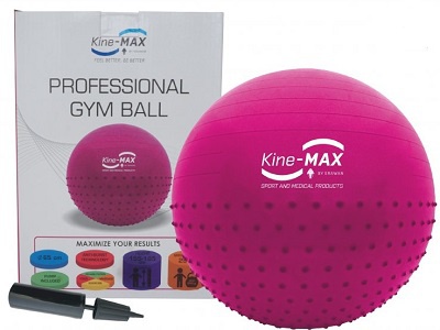 Kine-MAX Professional Gym Ball (gymnastický míč 65 cm) - růžová