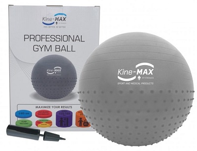 Kine-MAX Professional Gym Ball (gymnastický míč 65 cm) - stříbrná