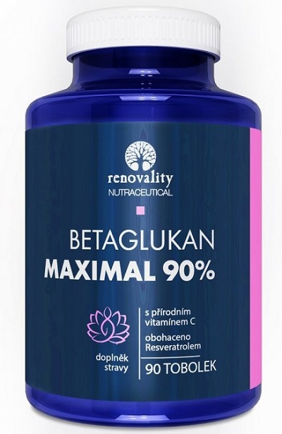 Levně Renovality Betaglukan 90% Maximal s Vitamínem C přírodního původu 90 kapslí